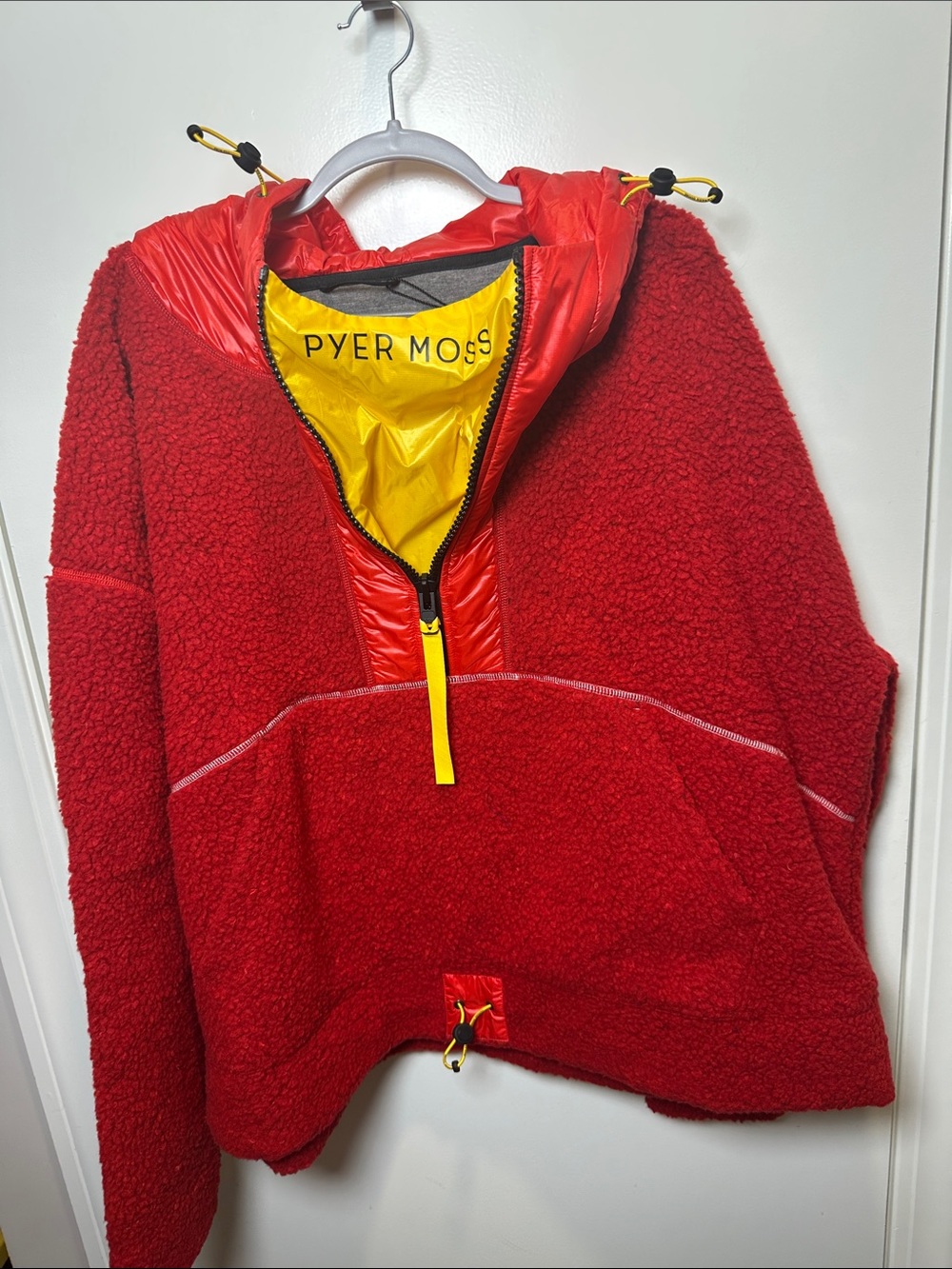 Canada Goose Red Sherpa Pullover with Yellow Trim (100)
